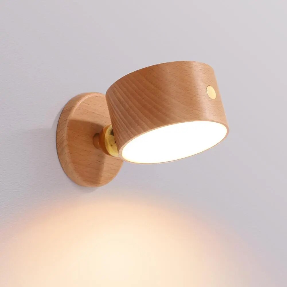 Applique murale dirigeable Led en bois - vue 6 sur 8