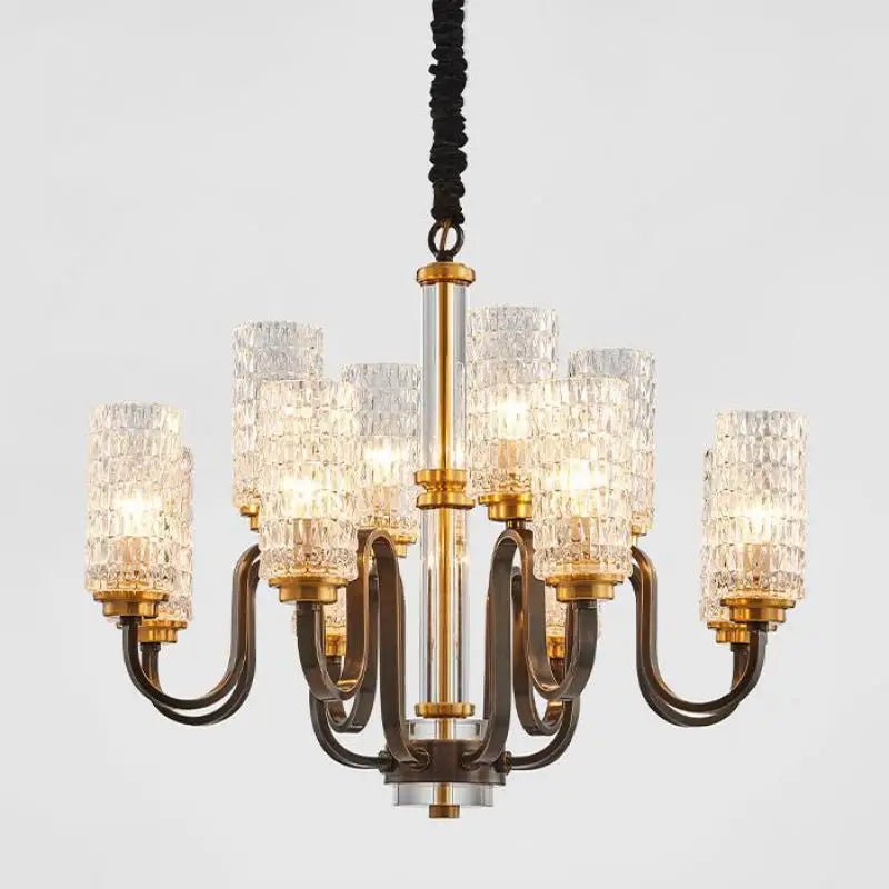 lustre rétro industriel en fer et verre suspendu à led - vue 5 sur 9