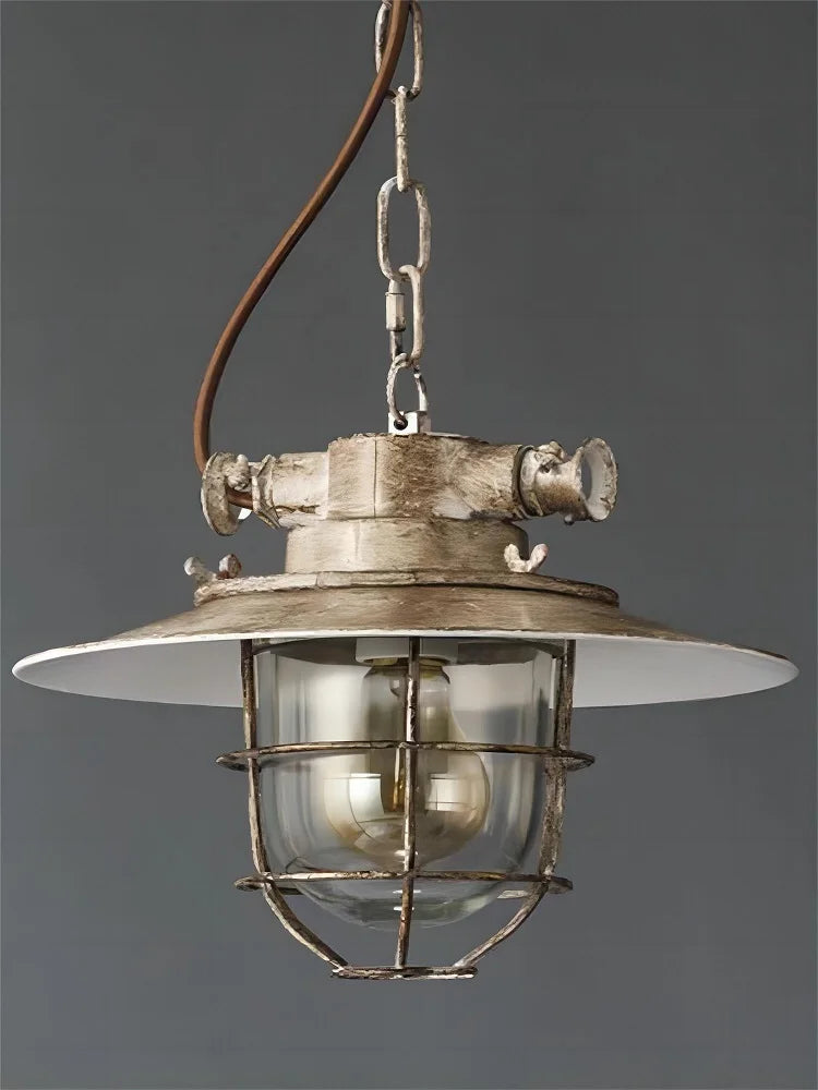 Américain rétro industriel vent anti-déflagrant lustre LOFT créatif Restaurant allée Barcafé fer LED suspension lampe - vue 4 sur 10