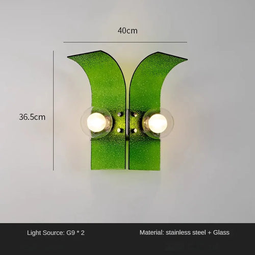 Retro coloured glass wall light for elegant décor - vue 9 sur 8