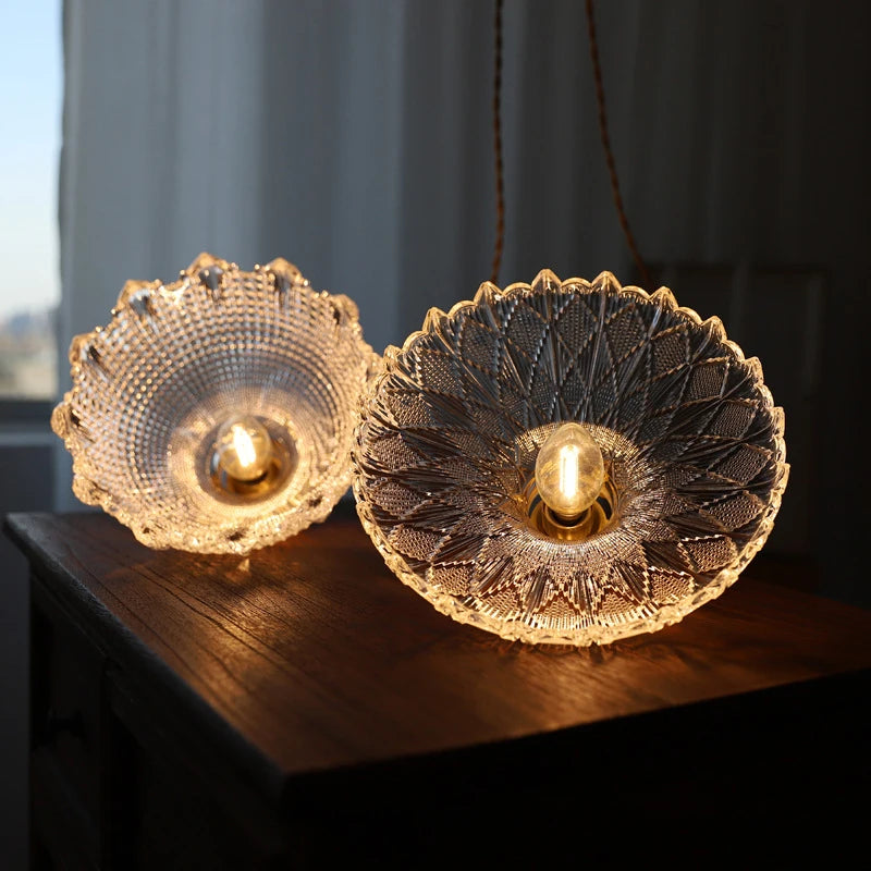 suspension avec Abat-jour en verre éclairage intérieur - vue 4 sur 10