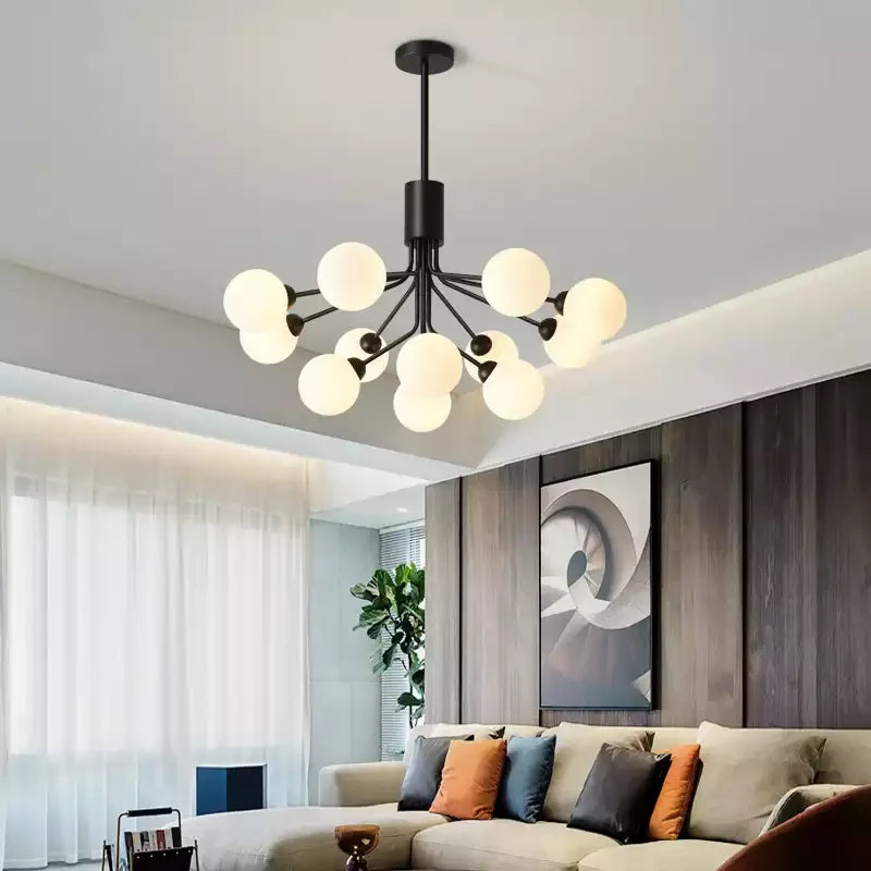 Lustre boule de verre nordique Led or luxe chambre cuisine lampe magique haricot Apiales lustres pour salle à manger café éclairage - vue 5 sur 12