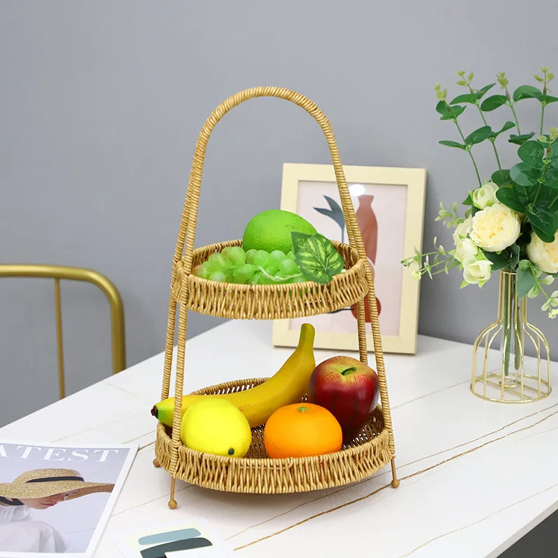 panier en bambou tissé à la main pour rangement et service - vue 3 sur 7