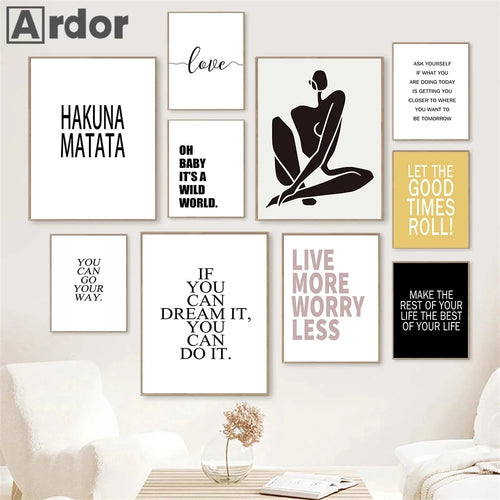 citations de motivation nordiques peinture sur toile typographie décor mural