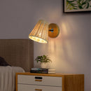 Retro rattan wall light minimalist hand-woven indoor decor