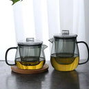 Theiere verre borosilicate avec infuseur couvercle resistante