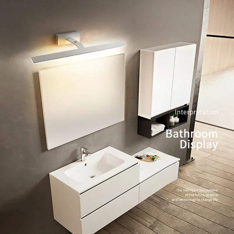applique murale led moderne étanche pour miroir rotative et lumineuse - vue 4 sur 14