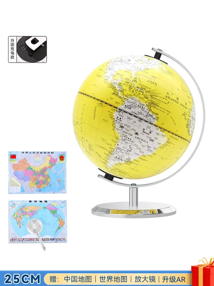 globe lumineux éducatif carte du monde décoration géographie - vue 18 sur 19
