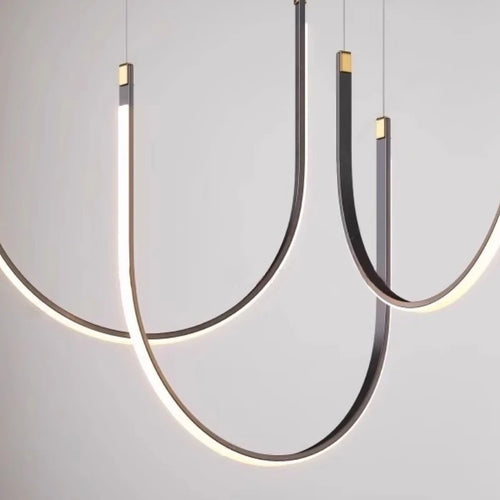 lustre design moderne en forme de u pour espaces industriels et créatifs