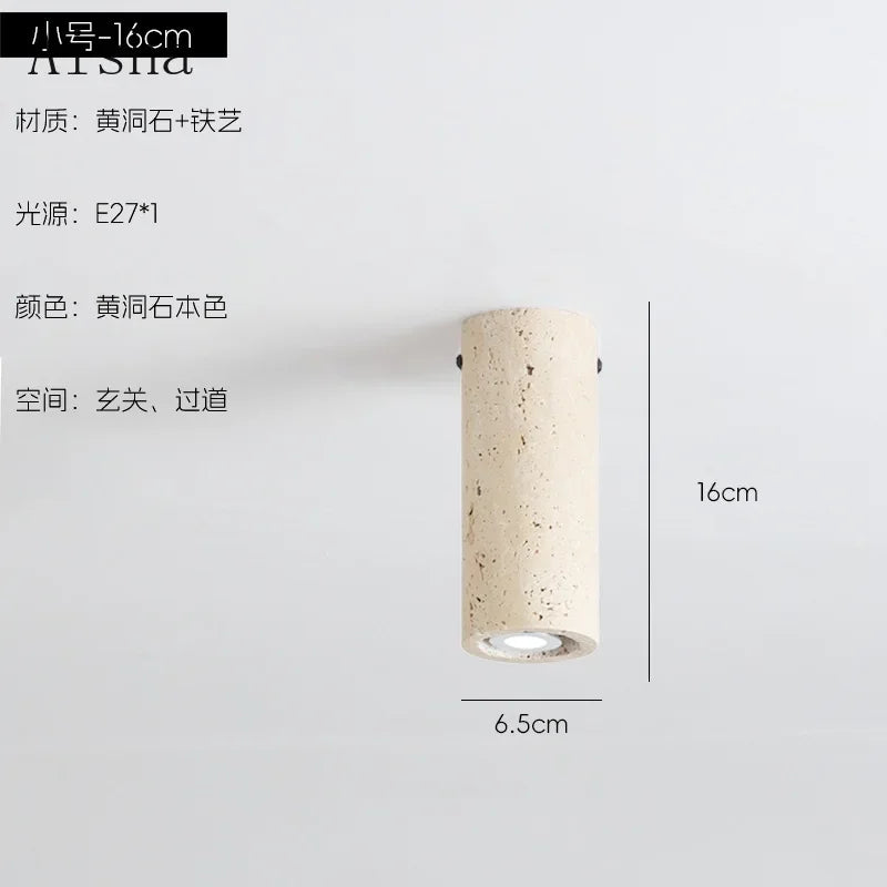 plafonnier cylindrique japonais style minimaliste rétro créatif - vue 7 sur 8