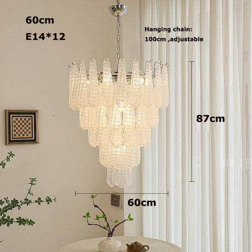 Coloured glass pendant with decorative leaf for chic interiors - vue 11 sur 12