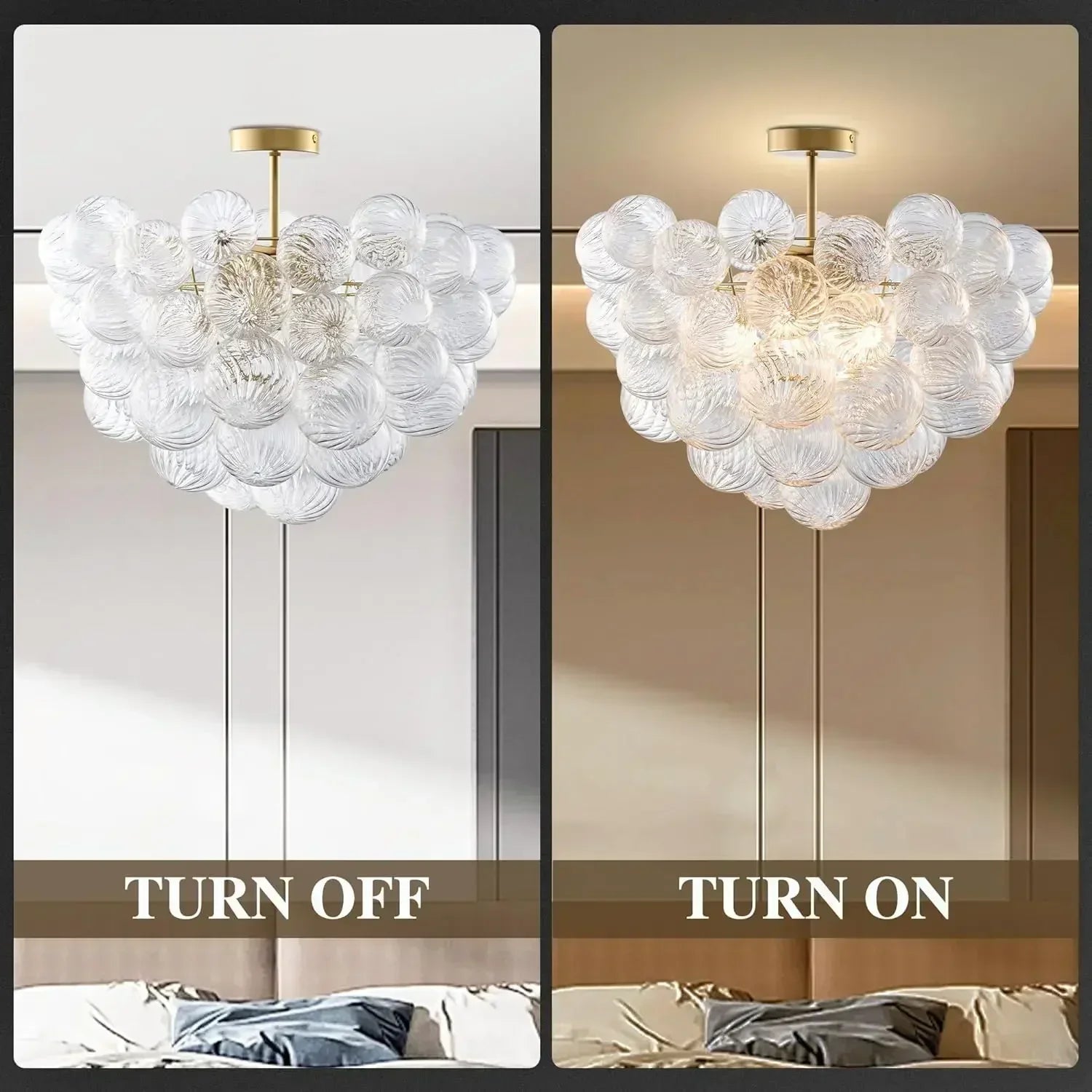 suspension en verre doré moderne pour décoration intérieure - vue 6 sur 7