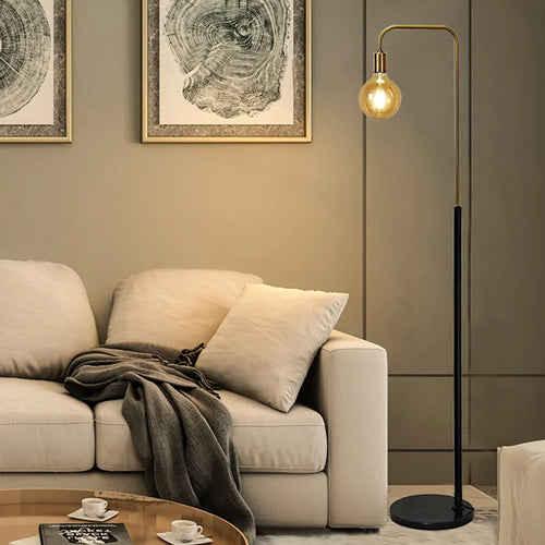 lampadaire rétro en laiton led design créatif minimaliste - vue 4 sur 7