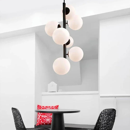 Minimalist Nordic decorative iron and glass ceiling light - vue 5 sur 7