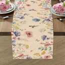 Chemin de table floral aquarelle papillons style printanier