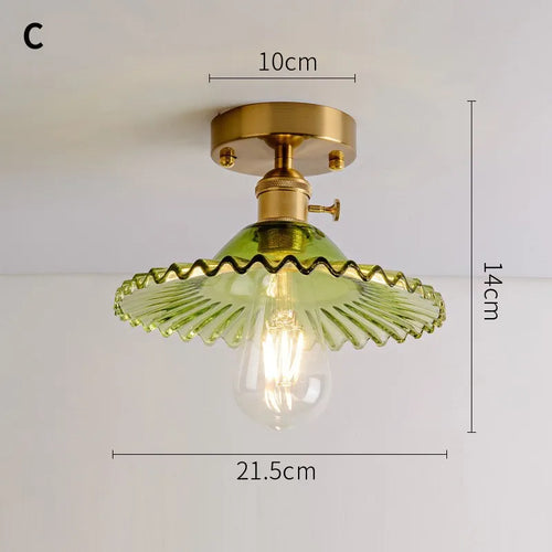 lustre vintage japonais en verre pour balcon et entrée - vue 22 sur 29