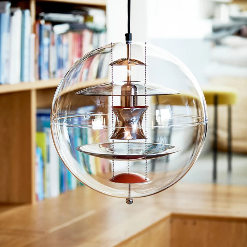 lustre moderne acrylique led danois art planète suspension - vue 4 sur 9