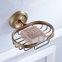 Antique copper Crystal Soap net stand, Toilet Bathroom Accessories hanger Wall Mounted with soap dish Retro design Shelf