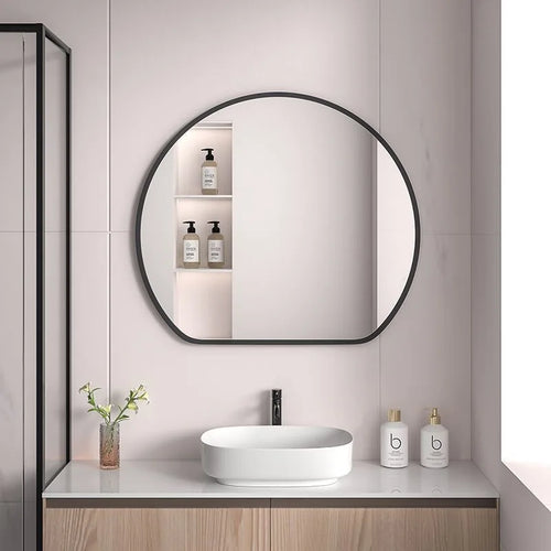 miroir de maquillage avec rangement muraux en métal