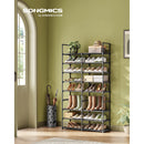 SONGMICS Adjustable Shoe Rack, 8-Tier Shoe Organizer, Shoe Storage Shelf, Steel Tubes and Non-Woven Fabric, Holds up to 32 Pairs