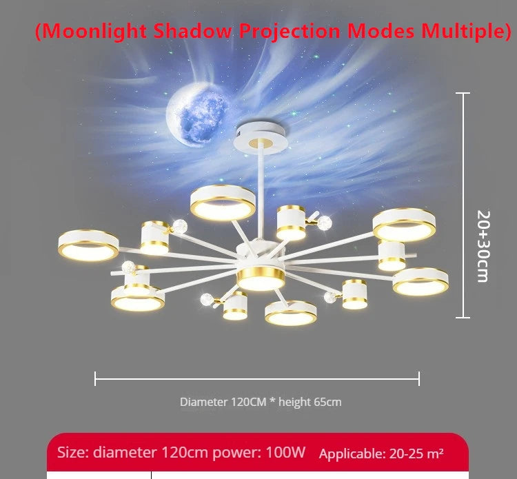 lustre led d'aurores boréales en cristal luxueux suspendu au plafond - vue 7 sur 16