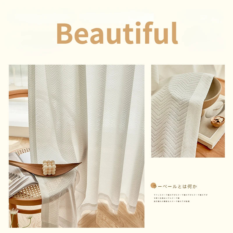 Voilage japonais plissé motif géométrique pour salon chambre - vue 11 sur 18