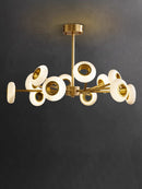 lustre de luxe en marbre à anneaux multiples pour décoration