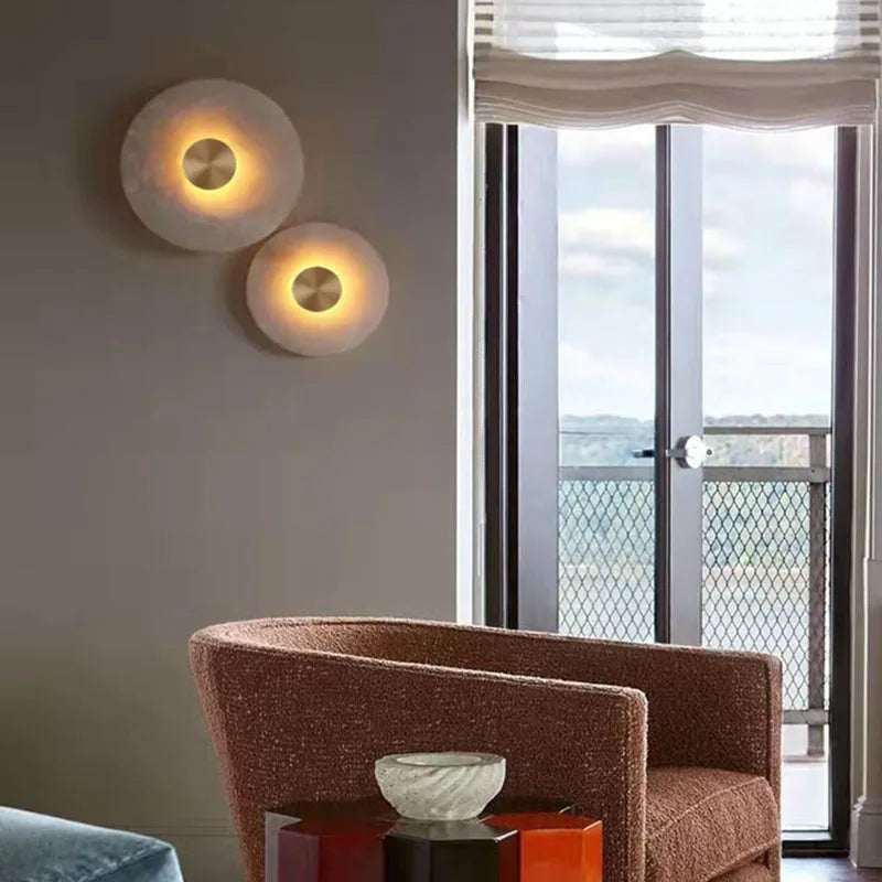 Applique murale LED ronde Art déco