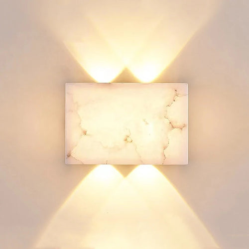 applique murale led moderne en marbre naturel et cuivre - vue 2 sur 7