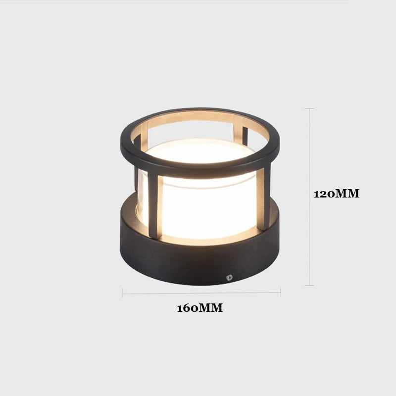 (WECUS) Nordic Garden Villa Pillar Light, Outdoor Courtyard Wall Light, Outdoor Waterproof Landscape Lawn Light - vue 8 sur 10