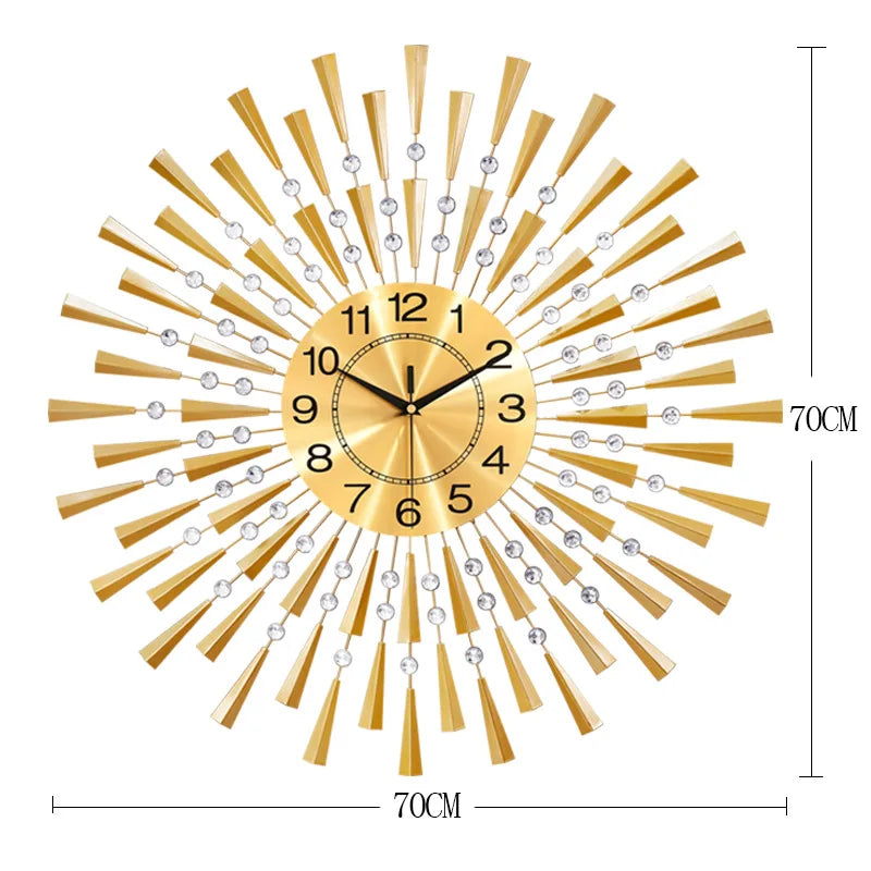 Crystal Sun Modern Style Silent Wall Clock 38X38/60X60/70X70cm, New Product Living Room Office Home Wall Decoration - vue 7 sur 14