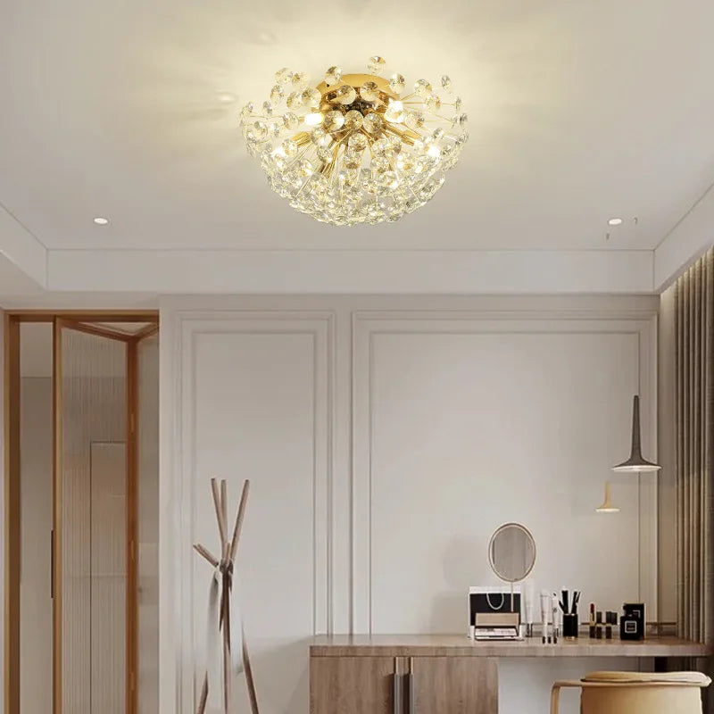 Dandelion Crystal Ceiling Light 2024 New Style Living Room, Bedroom, Study Decoration Light Creative Sun Flower LED Light - vue 3 sur 8