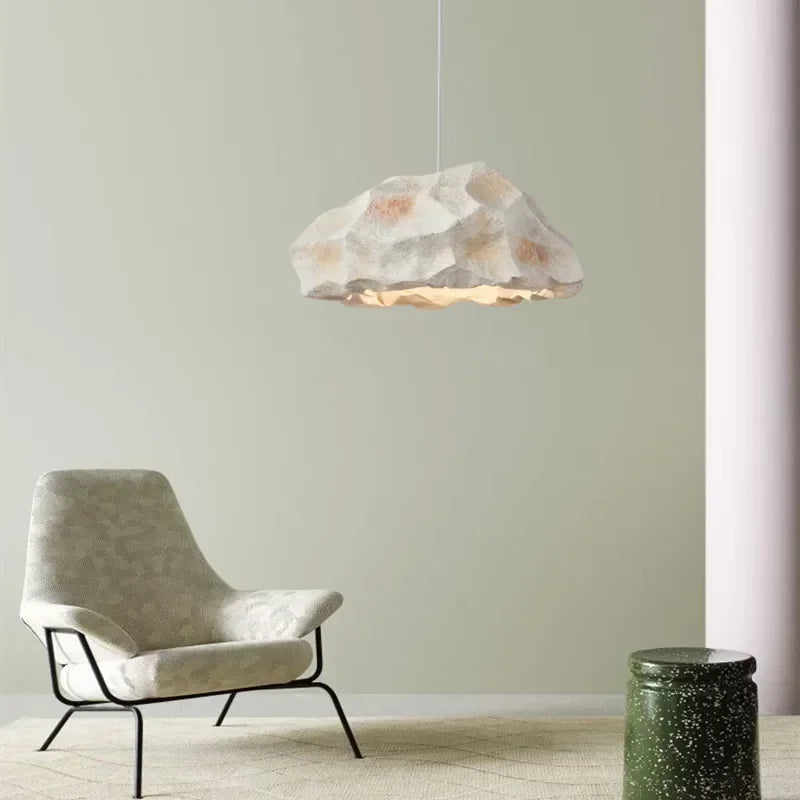 Wabi Sabi designer restaurant pendant lamp minimalist bedroom LED creative chandeliers home decor bar hanging lights - vue 5 sur 10
