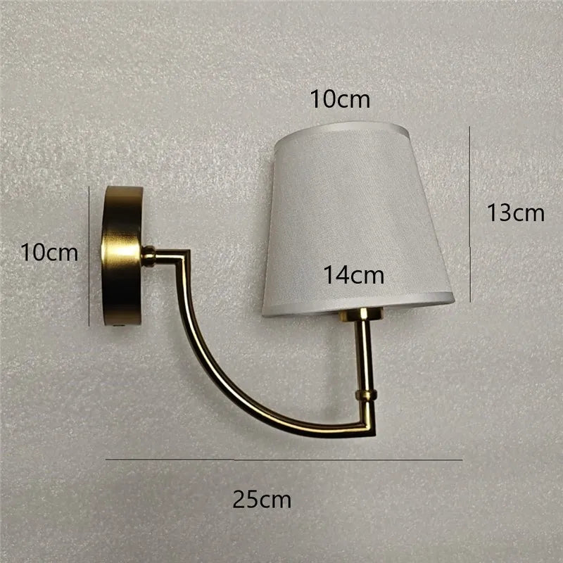 Minimalist nordic linen wall light for interior decoration