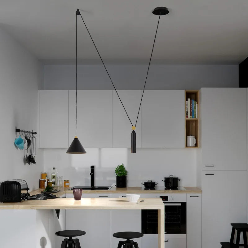 SANDYHA personnalité moderne suspension lumières poulie de levage lustres mobiles Led salle à manger salon Adornos Para Habitacion - vue 5 sur 12