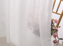 Rideau tulle transparent motifs floraux géométriques style luxe