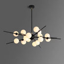 2024Modern Glass Ball LED Chandelier for Living room Dining Room Luminaire Gold/black Pendant Lamp Lustre ,Samsarah Lighting