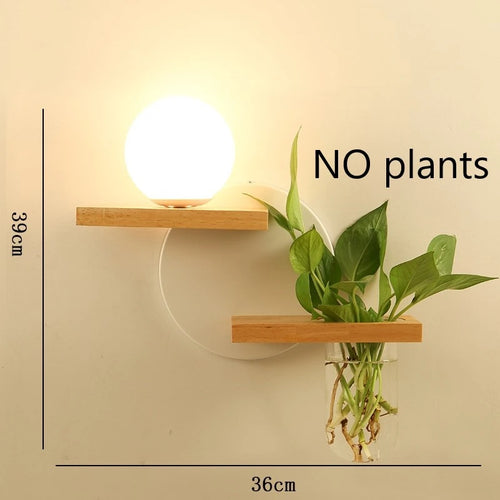 applique murale led en bois avec pot de plante nordique - vue 19 sur 23