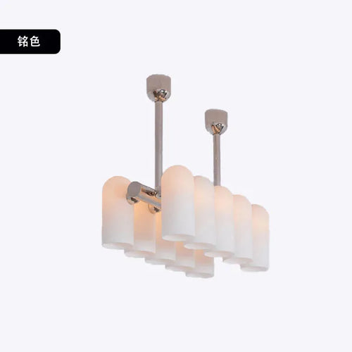 lustre en verre laiteux luminaire suspendu design moderne élégant - vue 13 sur 13