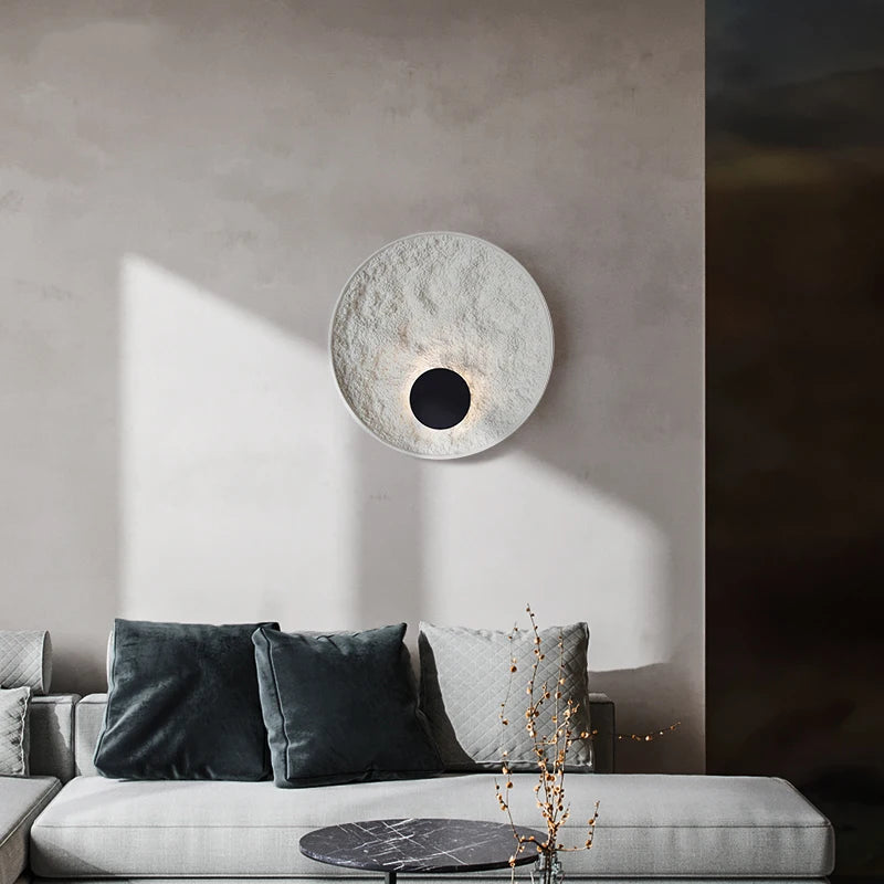 applique murale lune moderne en résine décorative à led - vue 5 sur 8