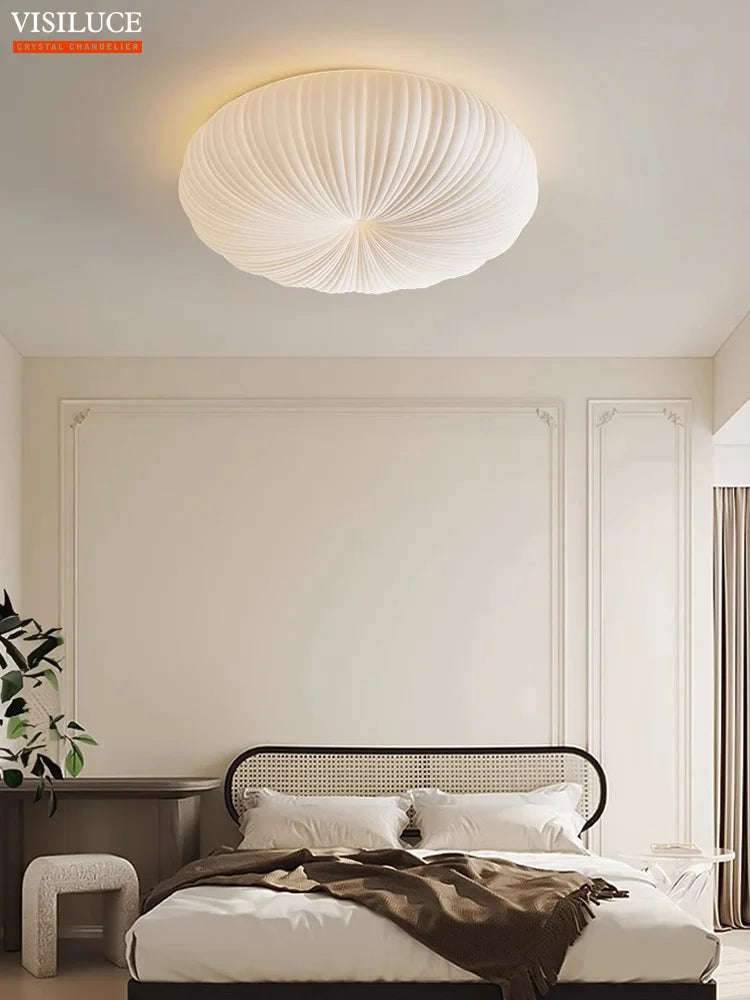 plafonnier led moderne abat jour citrouille luminaire à intensité variable - vue 4 sur 7