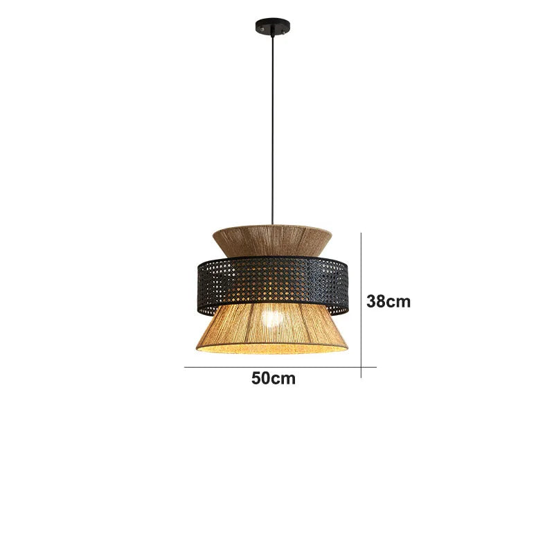 Suspension Sabi Wabi style chinois en rotin cannage - vue 20 sur 24