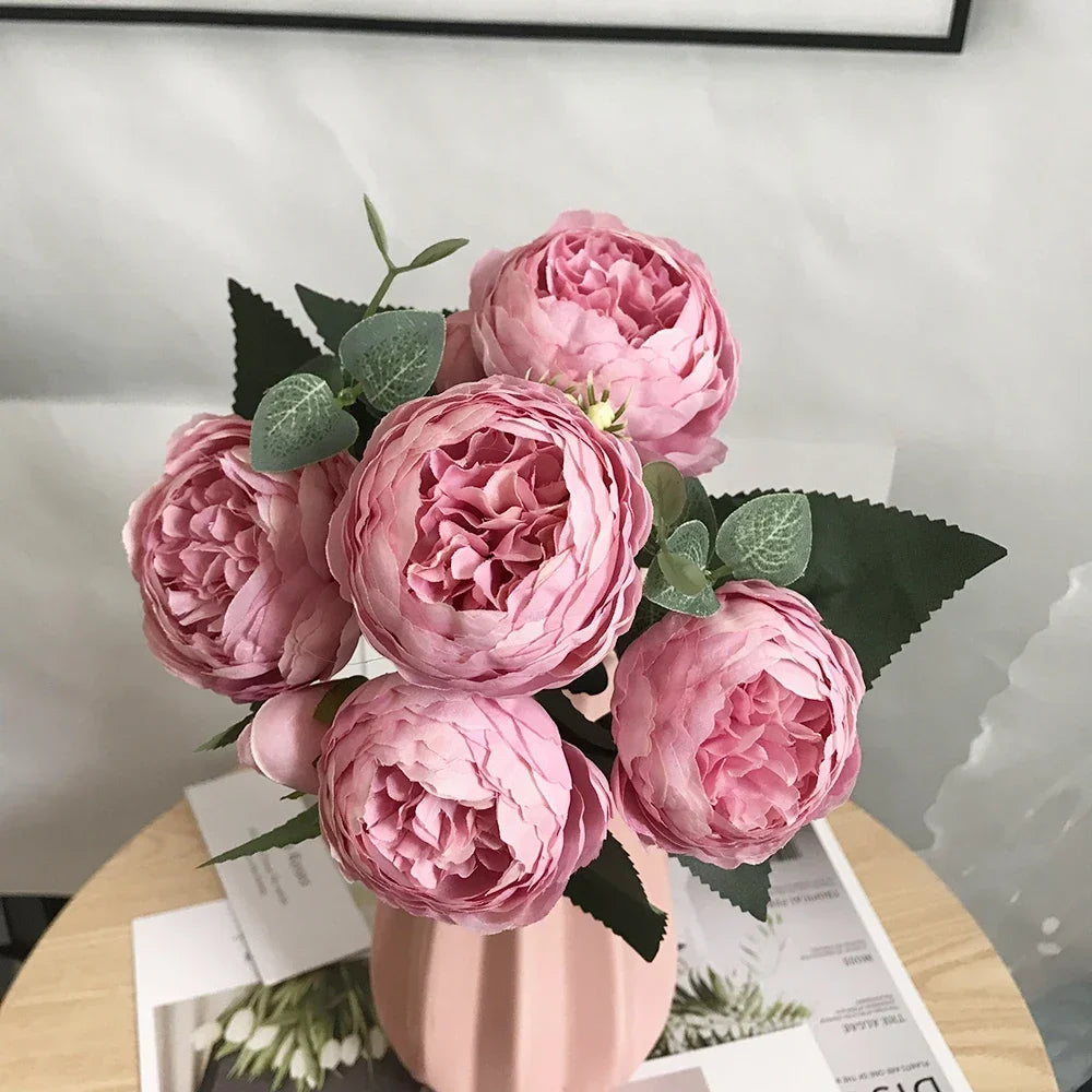 bouquet de pivoines artificielles pour décoration de mariage et maison - vue 8 sur 16