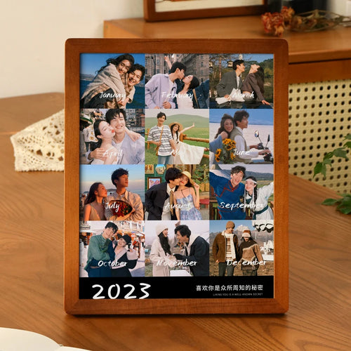 Personalized wooden photo frames, custom photo frame ornaments, simple holiday gifts indoors, commemorate precious memories - vue 2 sur 12