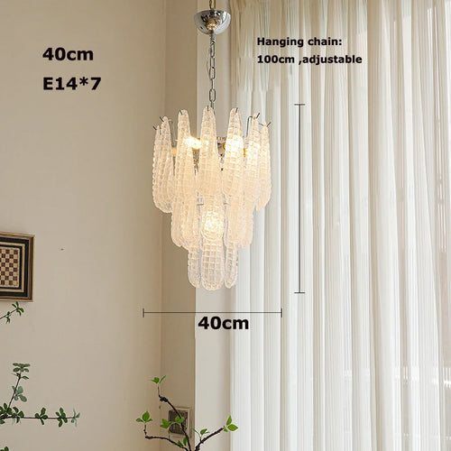 Coloured glass pendant with decorative leaf for chic interiors - vue 9 sur 12