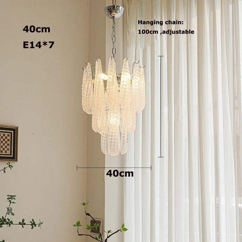 Coloured glass pendant with decorative leaf for chic interiors - vue 8 sur 12