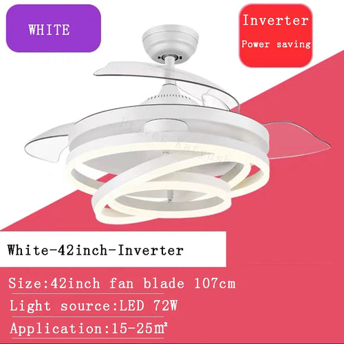 ventilateur de plafond moderne 	 avec lumières led télécommande rechargeable - vue 14 sur 15