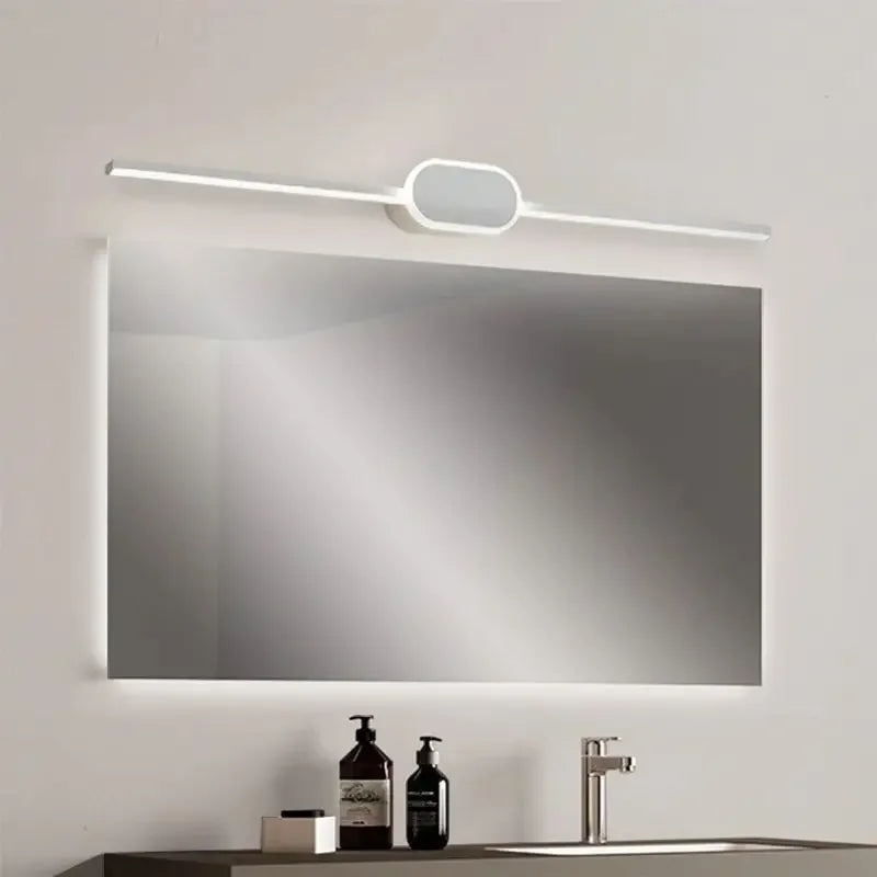 Lampe de applique murale LED moderne 60CM miroir décor longue bande lumineuse ronde base carrée ou appliques murales toilette douche hôtel éclairage lustre - vue 4 sur 10