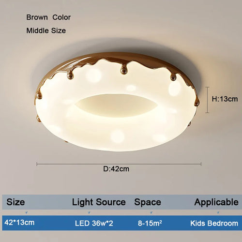 Minimalist LED ceiling light with decorative donut design