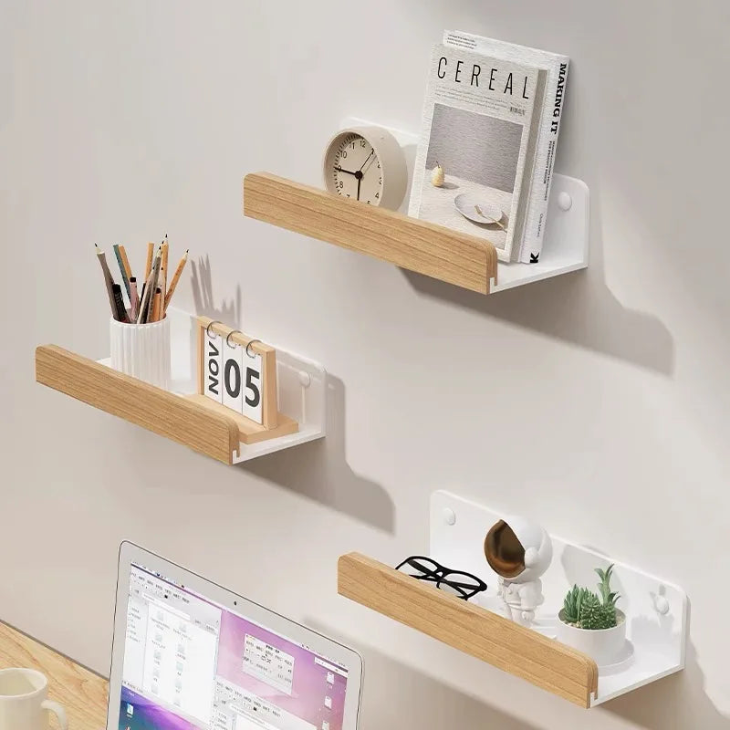Wooden Kitchen Shelves，Kitchen Spice Rack，Wall-Mounted Punch-Free, Wall wood Storage Shelf， kitchen organizer corner shelf - vue 3 sur 7